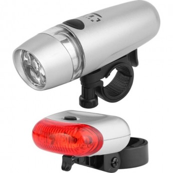 Фонари передний и задний JY-813A, серебристый Фонари передний и задний JY-813A, серебристый