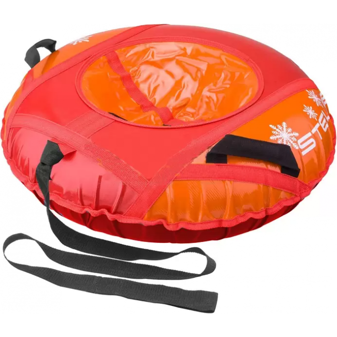 Санки надувные (тюбинг) STELS 110 см тент с камерой, оранжевый/красный 2007000054017 Санки надувные (тюбинг) STELS 110 см тент с камерой, оранжевый/красный 2007000054017