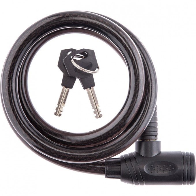 Трос-замок 84318, 15х1200 мм, с ключом, чёрный 540075 Трос-замок 84318, 15х1200 мм, с ключом, чёрный 540075
