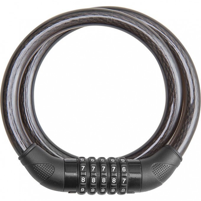 Трос-замок 84620, 15х800 мм, с кодовым замком, чёрный 540026 Трос-замок 84620, 15х800 мм, с кодовым замком, чёрный 540026