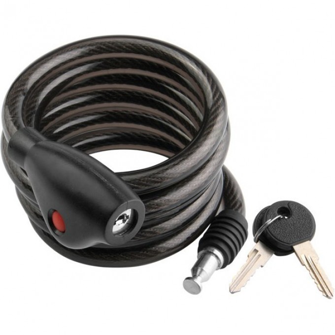 Трос-замок 87305+HL032, 12х1800 мм, с креплением, чёрный 540013 Трос-замок 87305+HL032, 12х1800 мм, с креплением, чёрный 540013