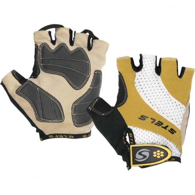 Велоперчатки STELS CG-1180 бело-коричнево-чёрные размер XS 380131 Велоперчатки STELS CG-1180 бело-коричнево-чёрные размер XS 380131