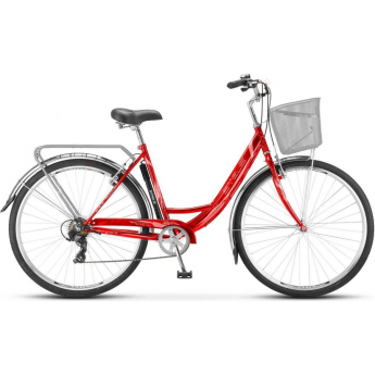 Велосипед STELS Navigator 28" 395 V Z010 красный (с корзиной) (LU089103), рама 20"